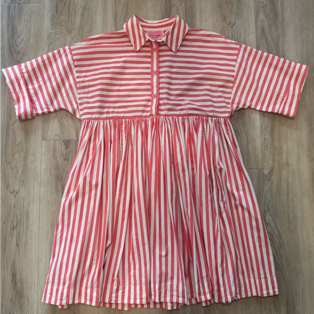 Kate Spade Coral and White Striped Shirt